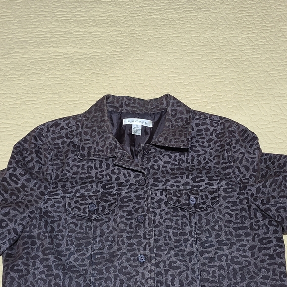 Rafael Leopard Button Down Coat size 14 - Picture 4 of 9